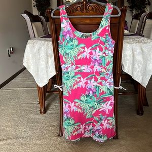 Tommy Bahama Sleeveless Faux Wrap Tropical Print Dress